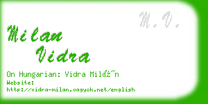 milan vidra business card